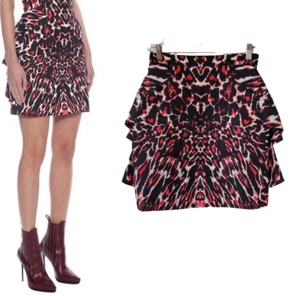 MCQ Alexander McQueen Red Leopard Skirt